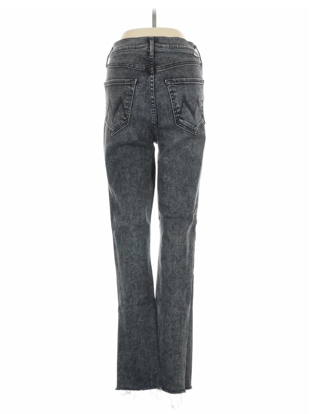 MOTHER Washed Black Straight-Leg Jeans